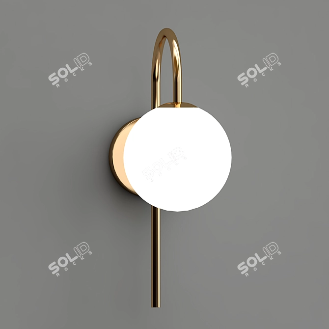 Minimalist Curved Sconce - Elate 3D model image 3