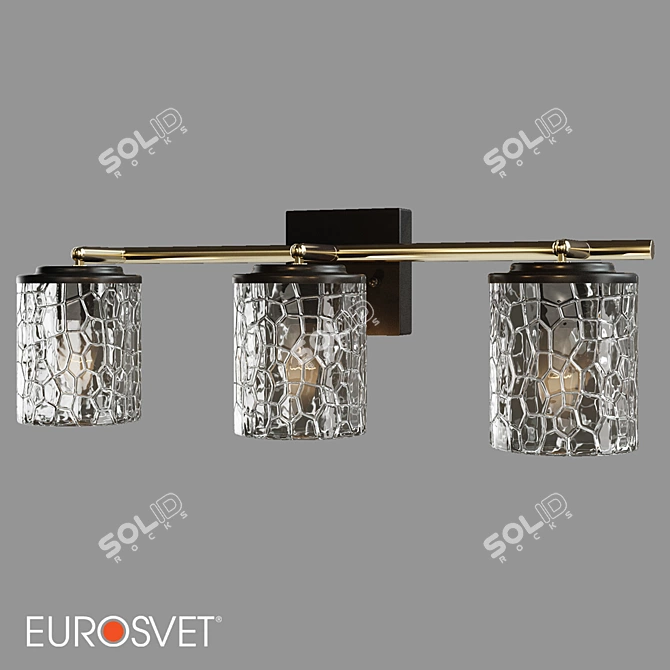 Modern Wall Lamp with Rotating Glass Shades 3D model image 1