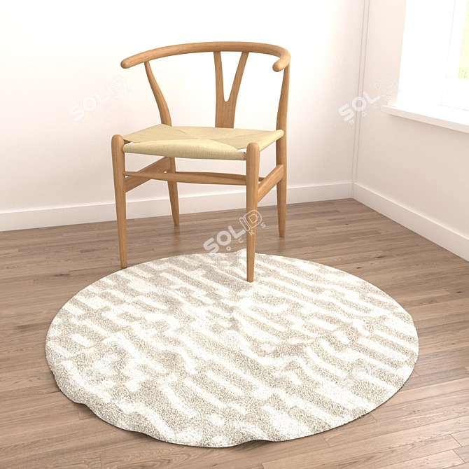 Versatile Set of 6 Round Rugs 3D model image 5