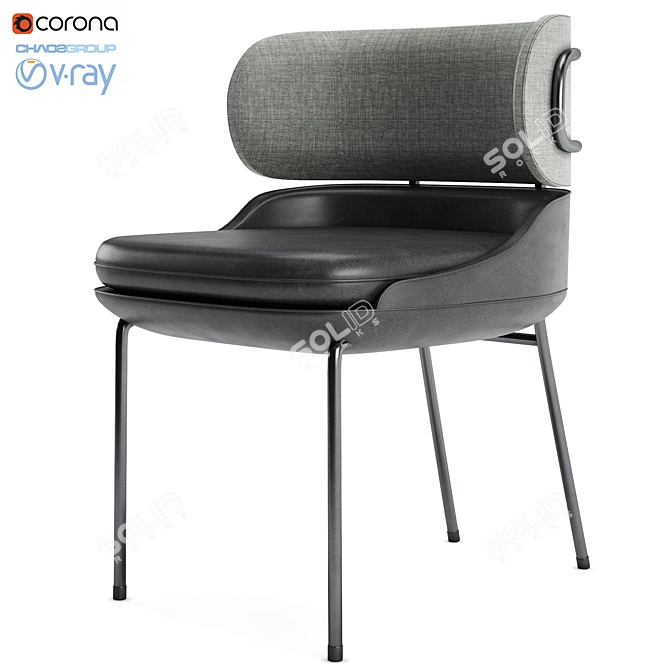 Modern Minimalist Bento Chair 3D model image 1
