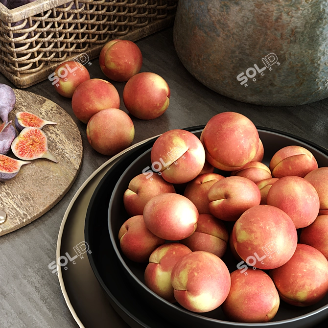 Elegant Breakfast Décor Set 3D model image 3