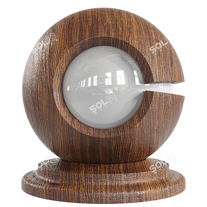 Wooden Walnut Cream: High-Quality PBR Texture 3D model image 3