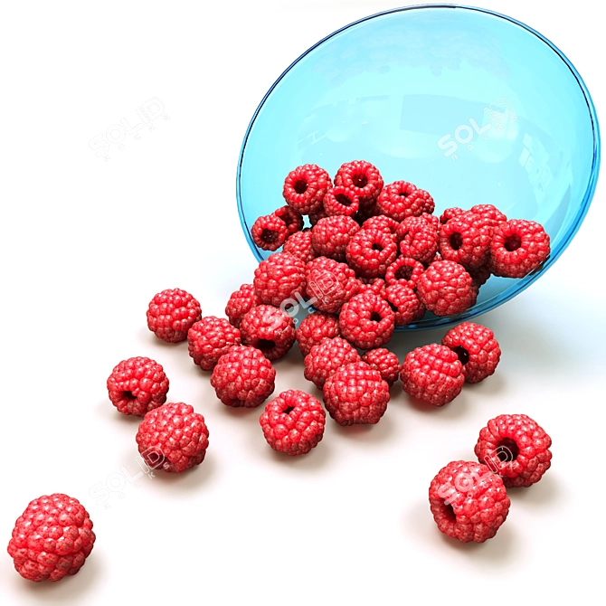 3D Raspberry Model with Textures 3D model image 5