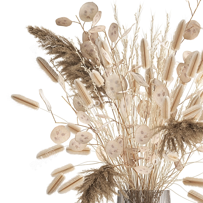 Elegant Dried Flower Bouquet 3D model image 2