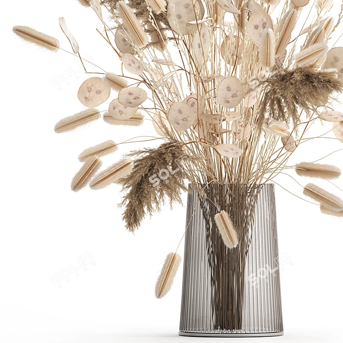 Elegant Dried Flower Bouquet 3D model image 3