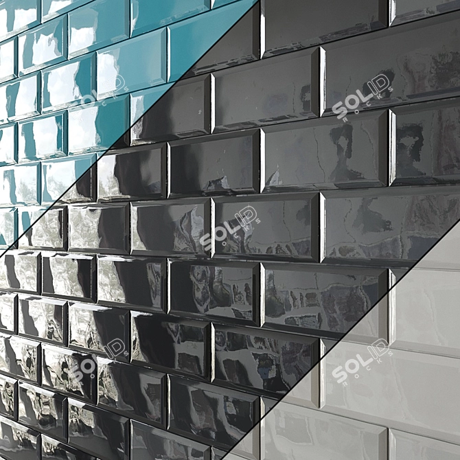 Sleek Metro Tiles: 100mm x 200mm 3D model image 1