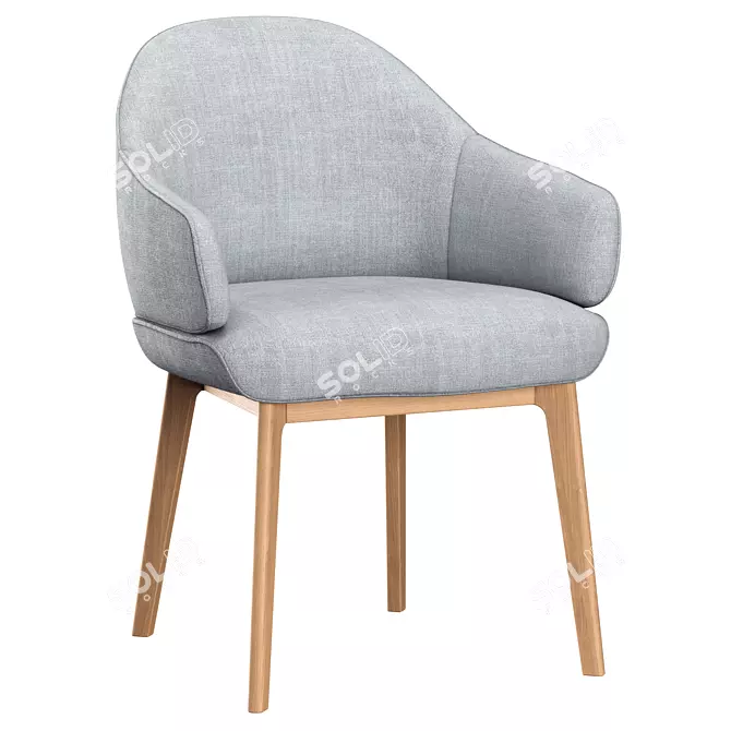Erdee Carver Dining Chair: Stylish & Comfortable 3D model image 1