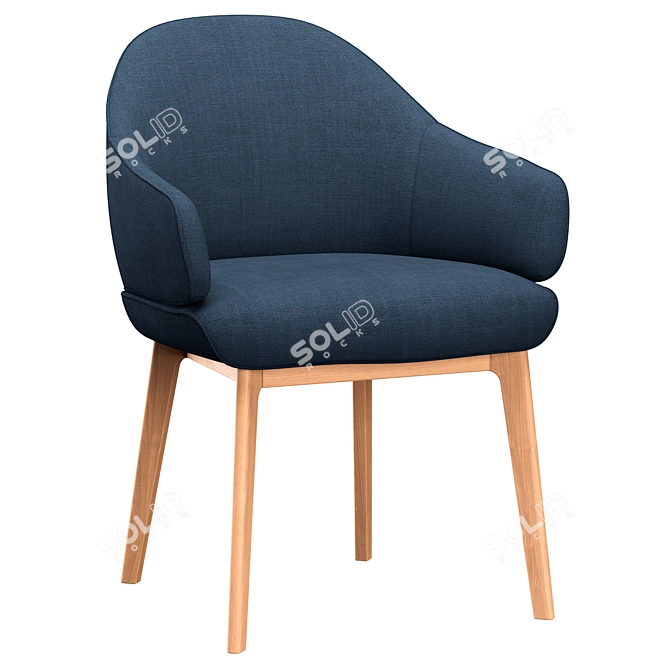 Erdee Carver Dining Chair: Stylish & Comfortable 3D model image 2