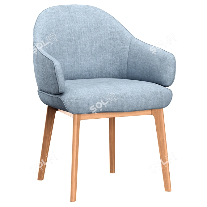 Erdee Carver Dining Chair: Stylish & Comfortable 3D model image 3