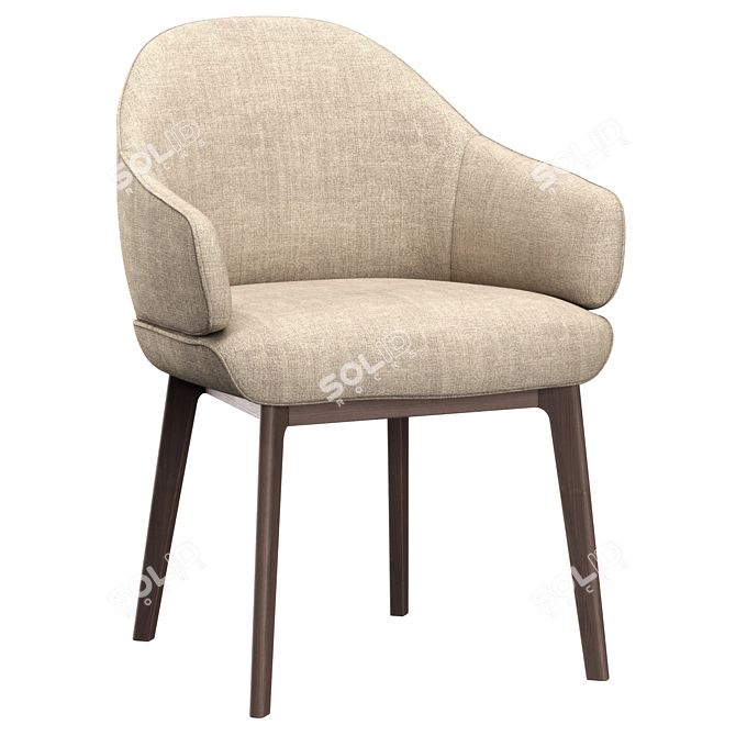 Erdee Carver Dining Chair: Stylish & Comfortable 3D model image 4