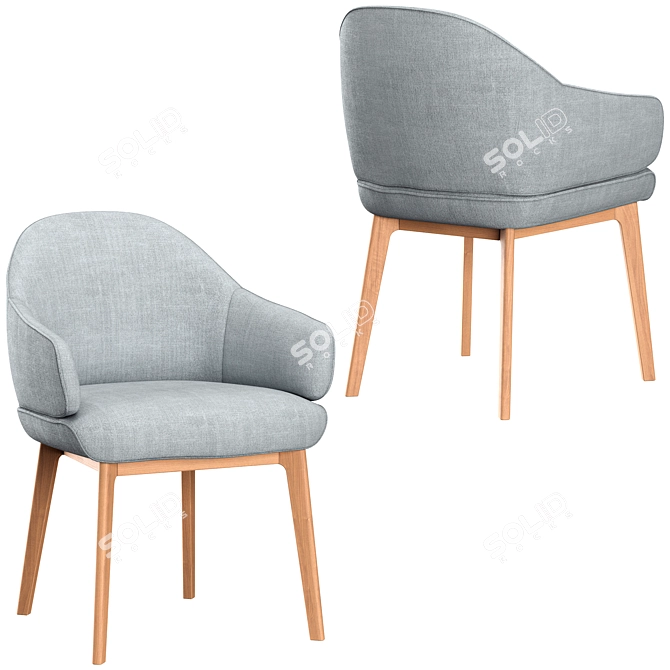 Erdee Carver Dining Chair: Stylish & Comfortable 3D model image 5