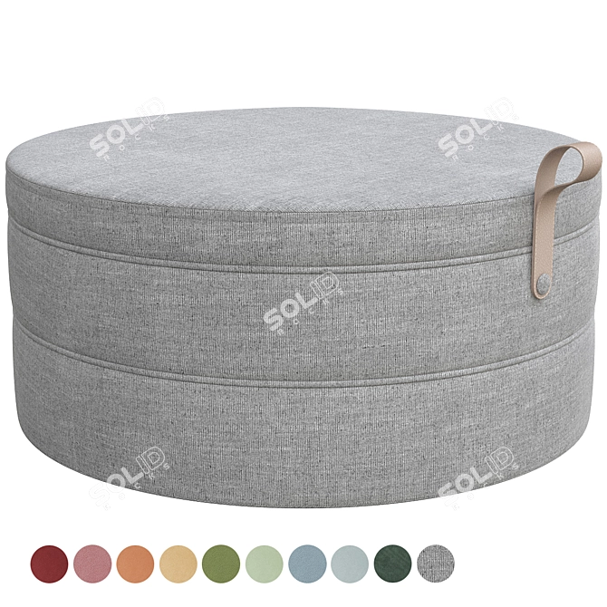 Bolia Garb Large Pouf 3D model image 2