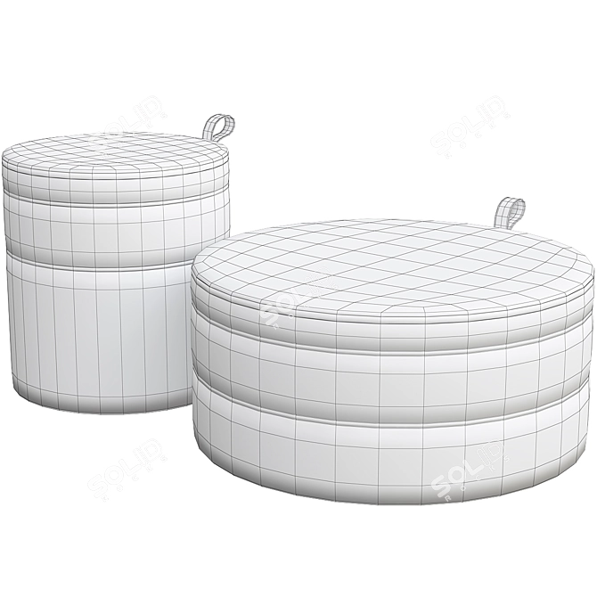 Bolia Garb Large Pouf 3D model image 6