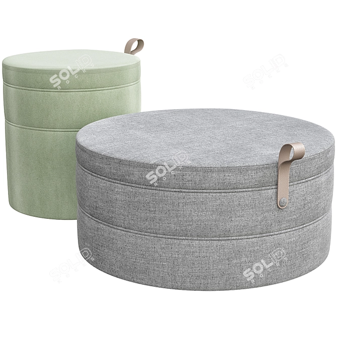 Bolia Garb Large Pouf 3D model image 7