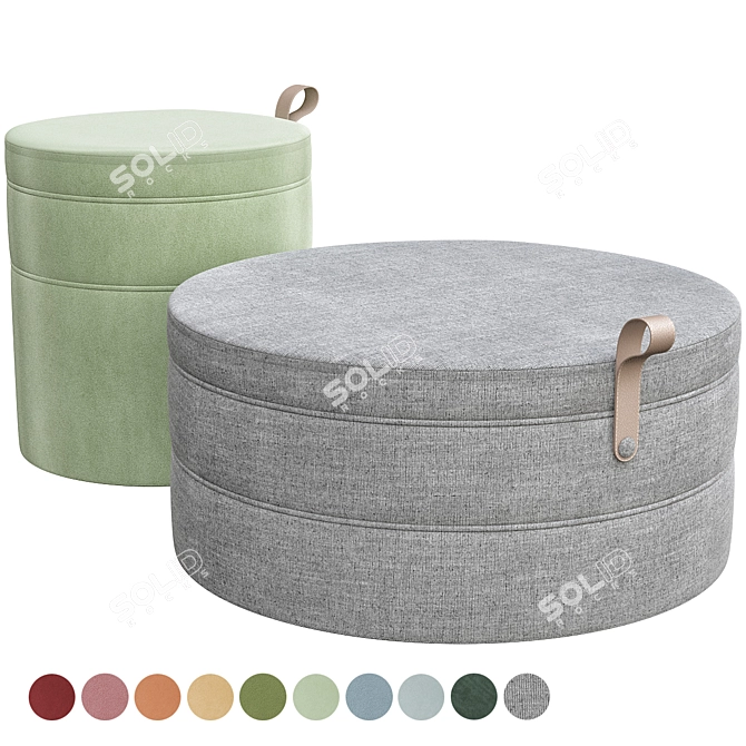 Bolia Garb Large Pouf 3D model image 8