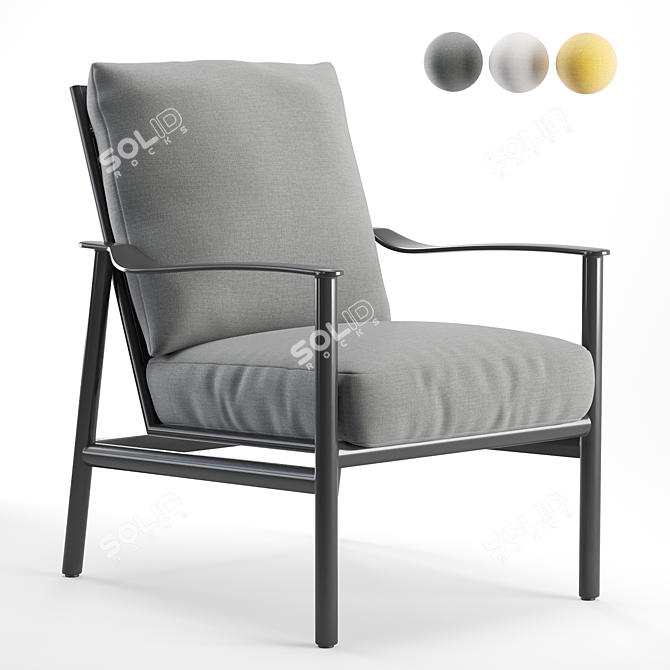 Elegant CASTELLE Barbados Chair 3D model image 1