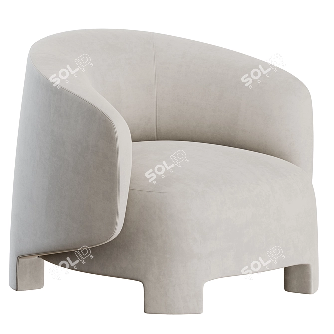 Taru Armchair: Stylish Fabric Easy Chair 3D model image 2