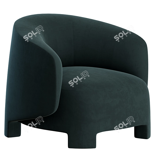 Taru Armchair: Stylish Fabric Easy Chair 3D model image 3