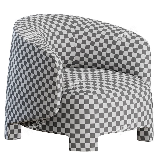 Taru Armchair: Stylish Fabric Easy Chair 3D model image 4