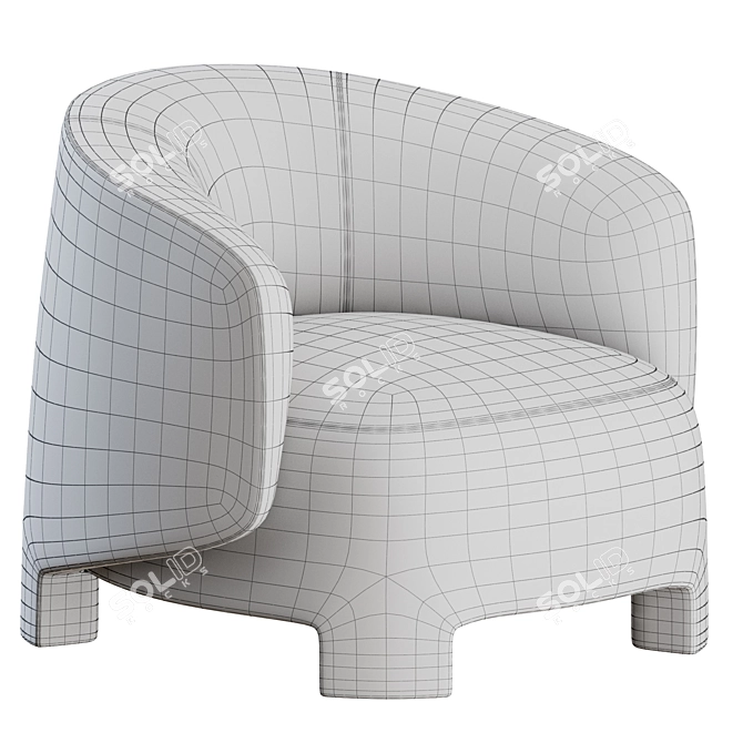 Taru Armchair: Stylish Fabric Easy Chair 3D model image 5