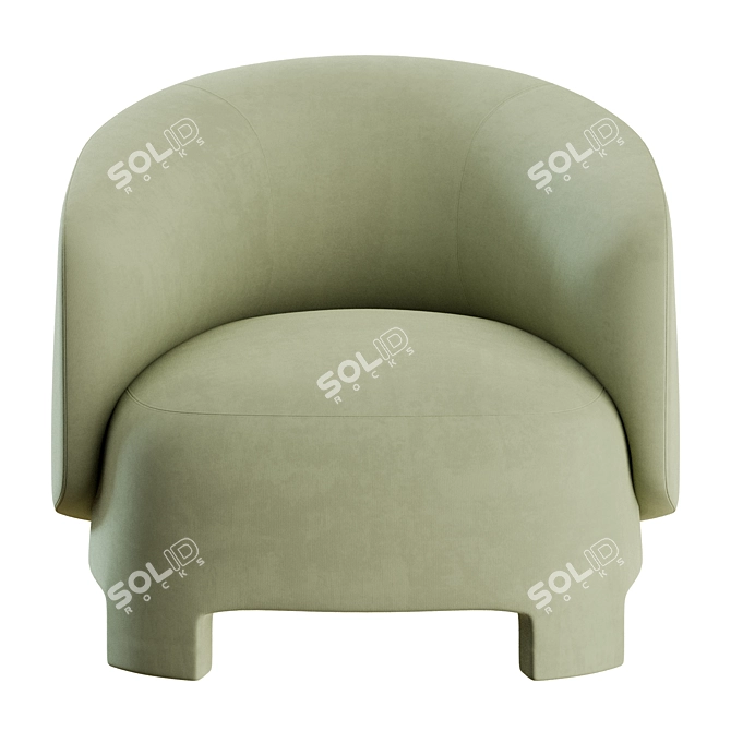 Taru Armchair: Stylish Fabric Easy Chair 3D model image 6