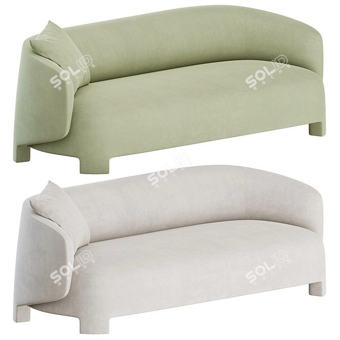 Taru 3-Seater Sofa: Modern Elegance 3D model image 1