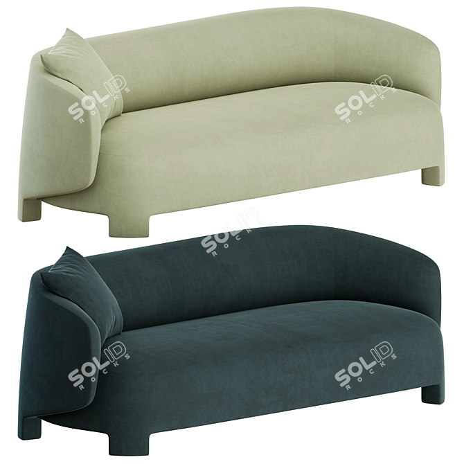 Taru 3-Seater Sofa: Modern Elegance 3D model image 2