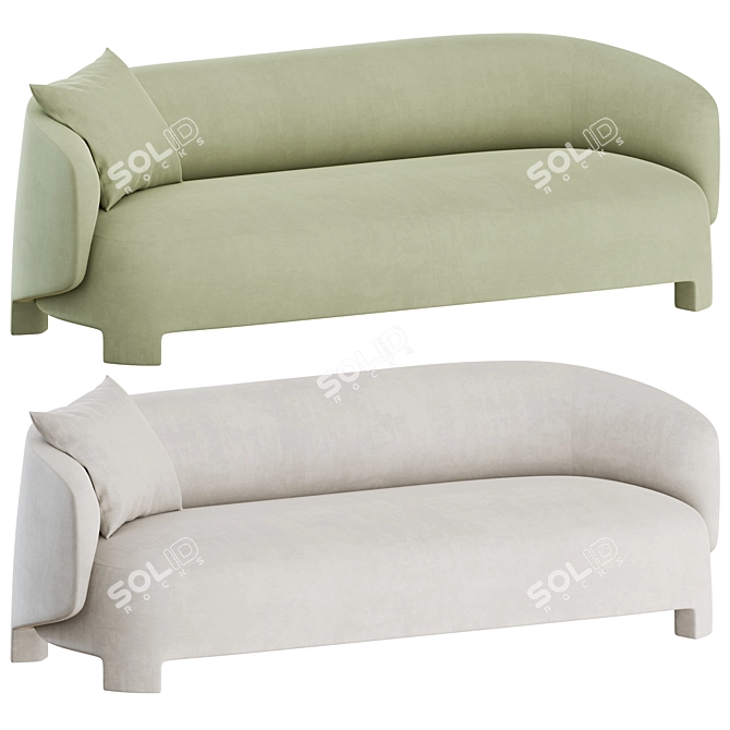 Taru 3-Seater Sofa: Modern Elegance 3D model image 5