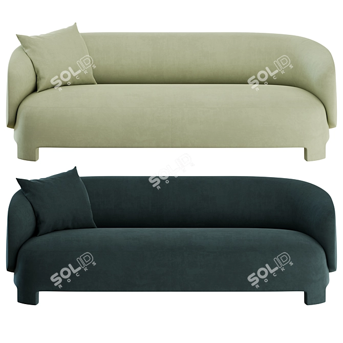Taru 3-Seater Sofa: Modern Elegance 3D model image 6