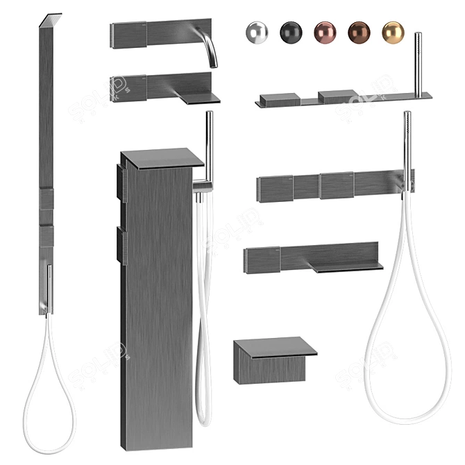 Cea Regolo Bathroom Faucet Set 3D model image 2