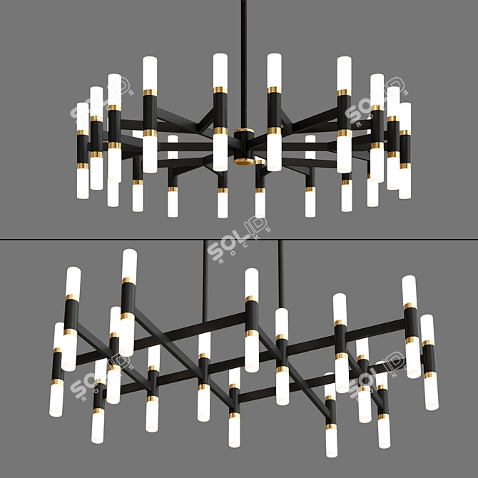 Elegant Draven Chandeliers - Illuminate Your Space 3D model image 1