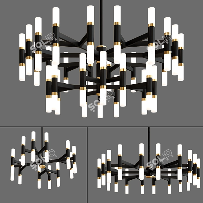 Elegant Draven Chandeliers - Illuminate Your Space 3D model image 3