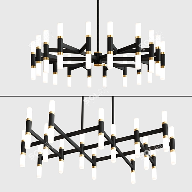 Elegant Draven Chandeliers - Illuminate Your Space 3D model image 5