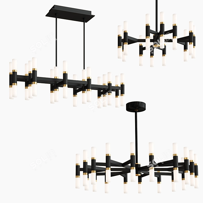 Elegant Draven Chandeliers - Illuminate Your Space 3D model image 6