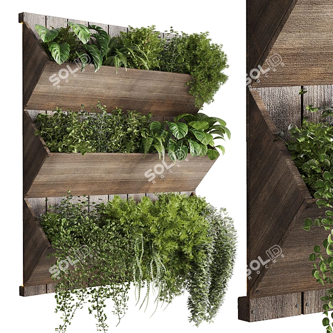 Wood Vase Plant Shelf - Indoor/Outdoor Collection 3D model image 1