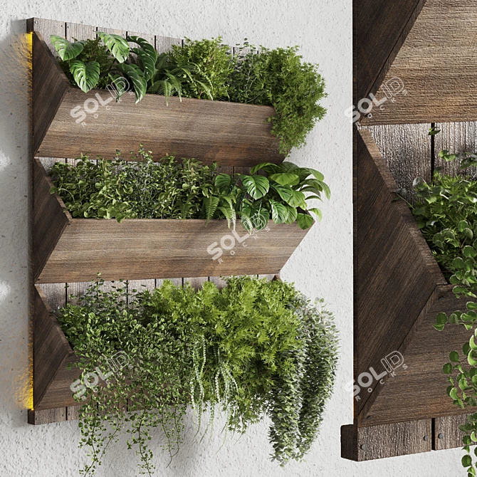 Wood Vase Plant Shelf - Indoor/Outdoor Collection 3D model image 2