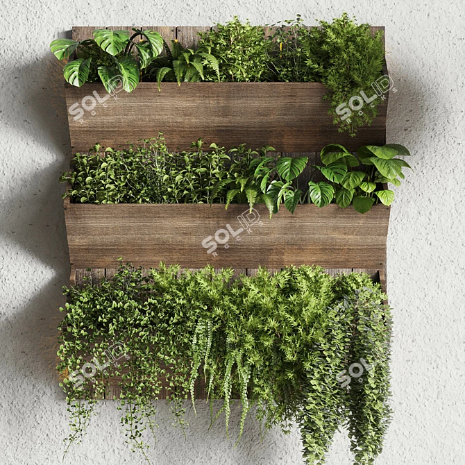 Wood Vase Plant Shelf - Indoor/Outdoor Collection 3D model image 3