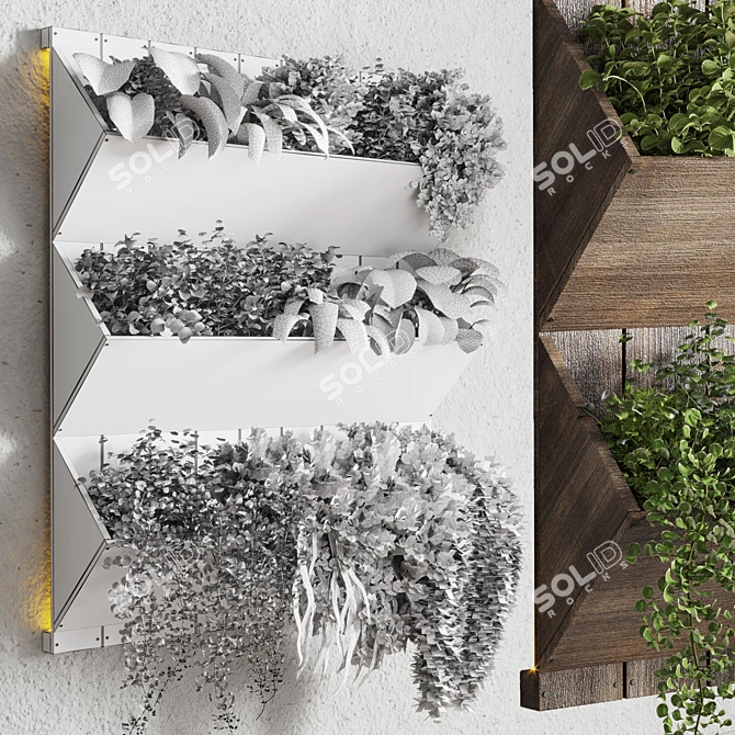 Wood Vase Plant Shelf - Indoor/Outdoor Collection 3D model image 6