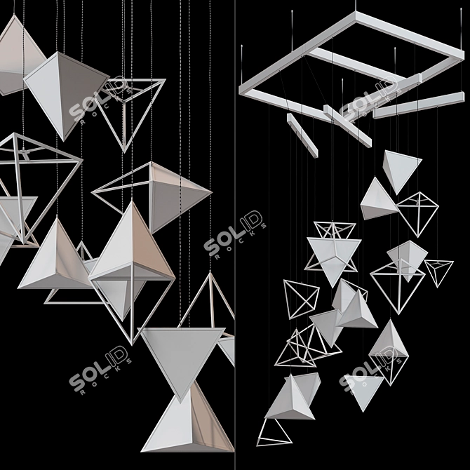 Texas Health Resource Chandelier 3D model image 5