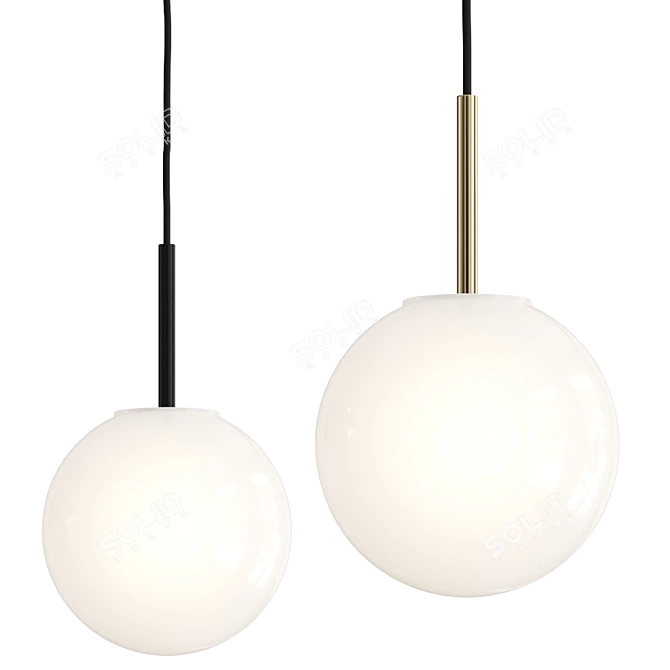 Modern TR Shiny Bulb Pendant 3D model image 1