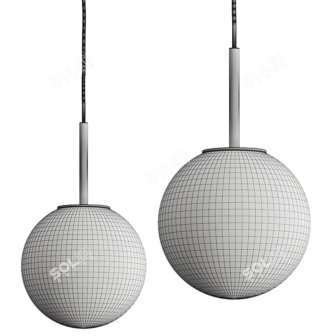 Modern TR Shiny Bulb Pendant 3D model image 2