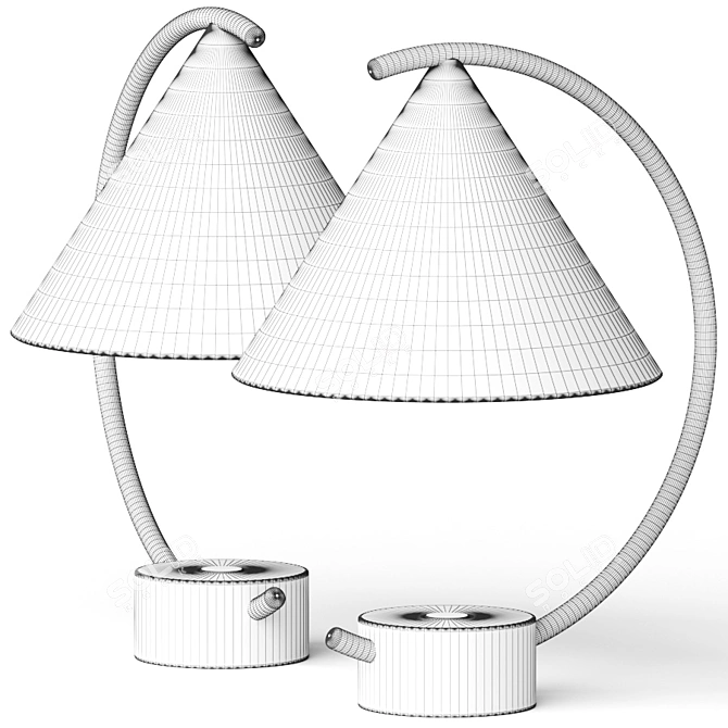 Modern Nordic Meridian Table Lamp 3D model image 2