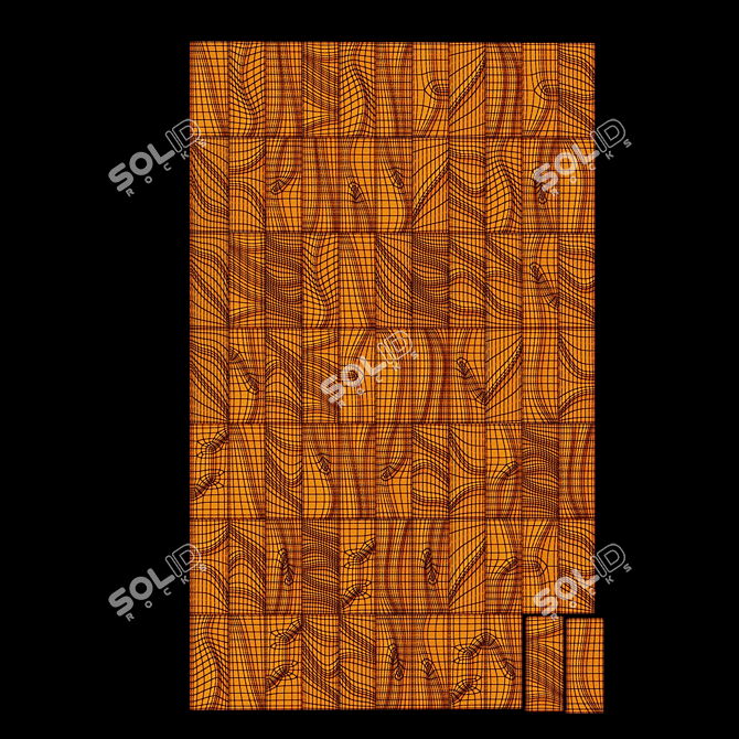 Curved Decor Tile Line 3D model image 6