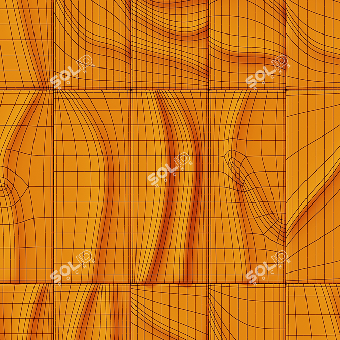 Curved Decor Tile Line 3D model image 7