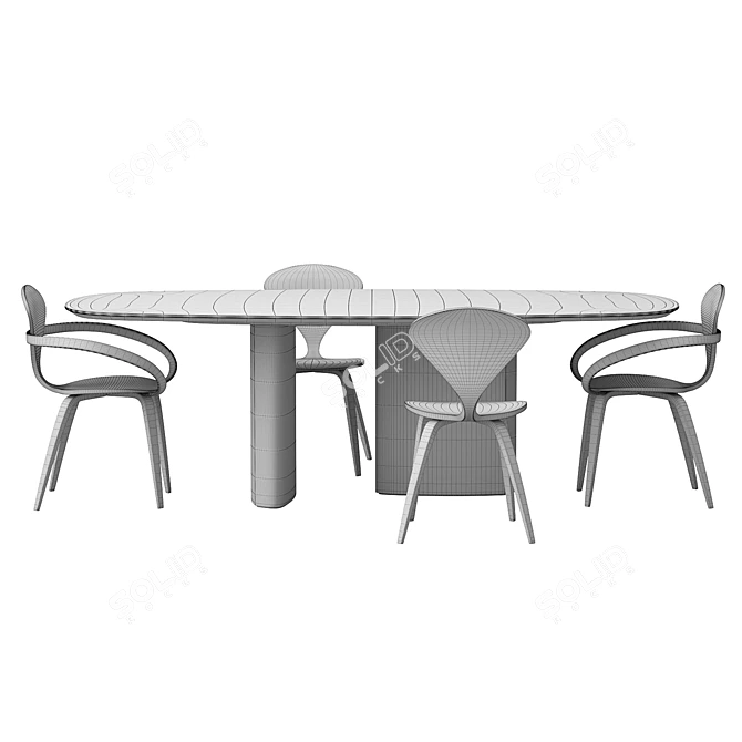 Apriori ST 240x120 Table - Group Set 3D model image 4