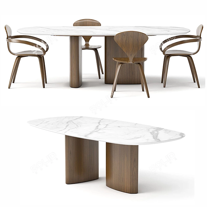 Apriori ST 240x120 Table - Group Set 3D model image 5