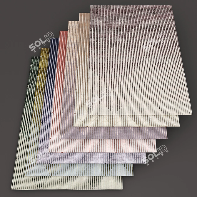 Harmony Collection - 7 Piece Gradient Rug Set 3D model image 1