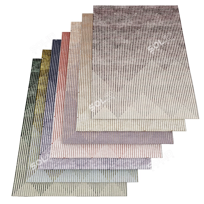 Harmony Collection - 7 Piece Gradient Rug Set 3D model image 8