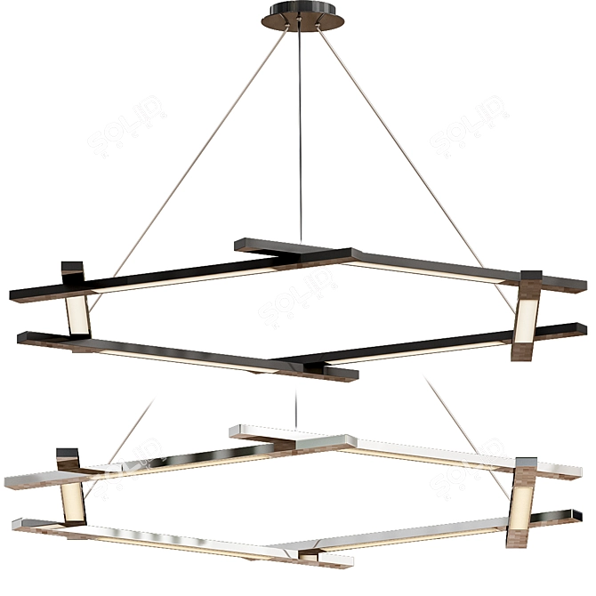 Modern Metric Chandelier 3D model image 1