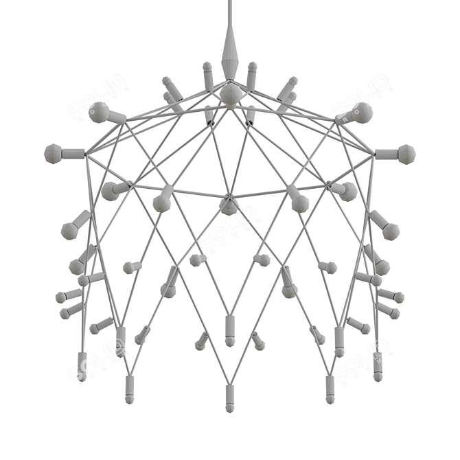 Sleek Black Chandelier: Orbit 3D model image 2